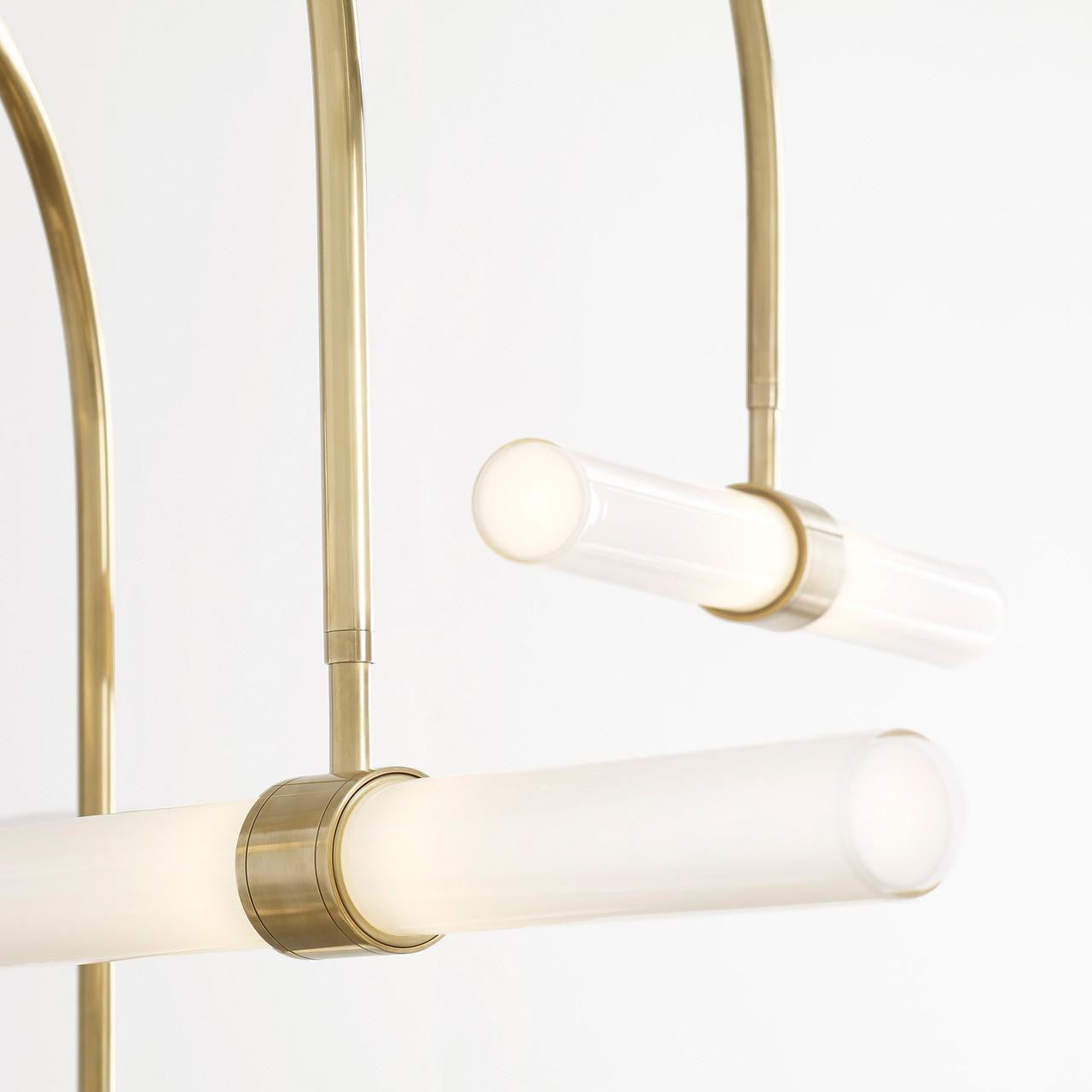 Visual Comfort & Co. Modern Collection Calumn Chandelier, 6-Light, LED, Natural Brass, 47.9"H (700CLM6NB-LED930 70PDAY9)