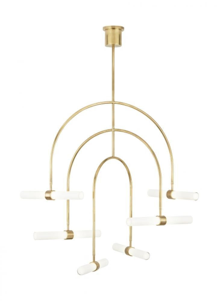 Visual Comfort Modern Calumn Chandelier Brass