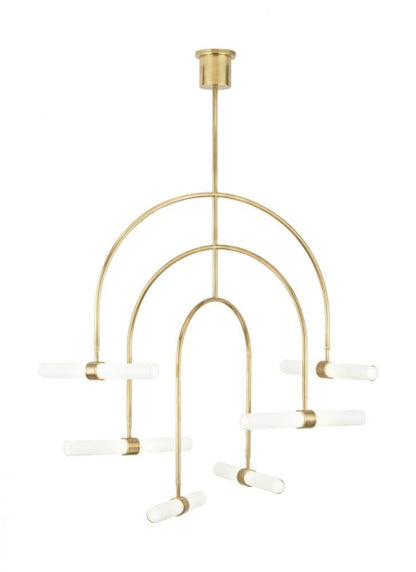 Visual Comfort Modern Calumn Chandelier Brass