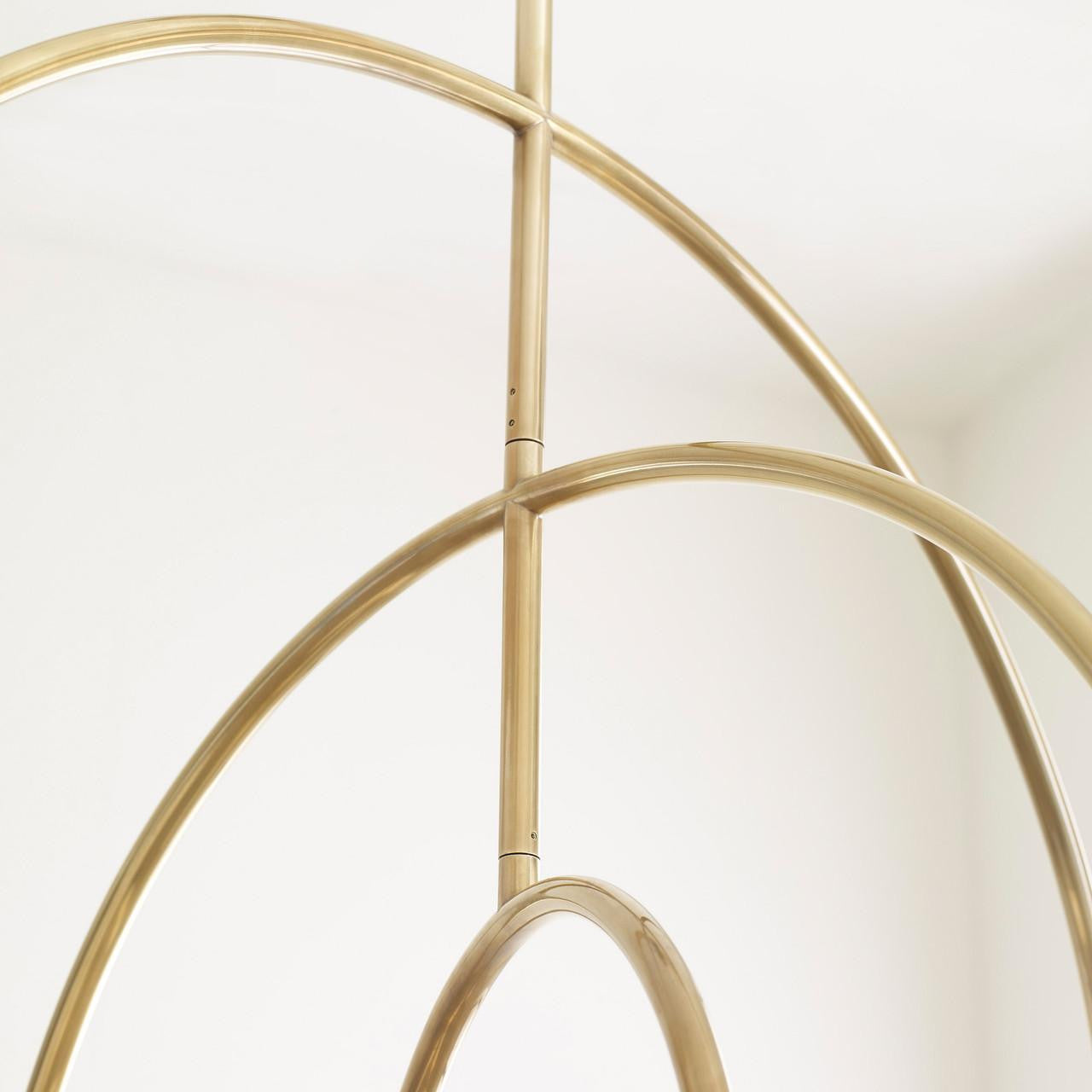 Visual Comfort & Co. Modern Collection Calumn Chandelier, 6-Light, LED, Natural Brass, 47.9"H (700CLM6NB-LED930 70PDAY9)
