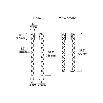 Visual Comfort & Co. Modern Collection Collier Wall Sconce, LED, Polished Nickel, 27.6"H (700WSCLR28N-LED930 70PKE6G)