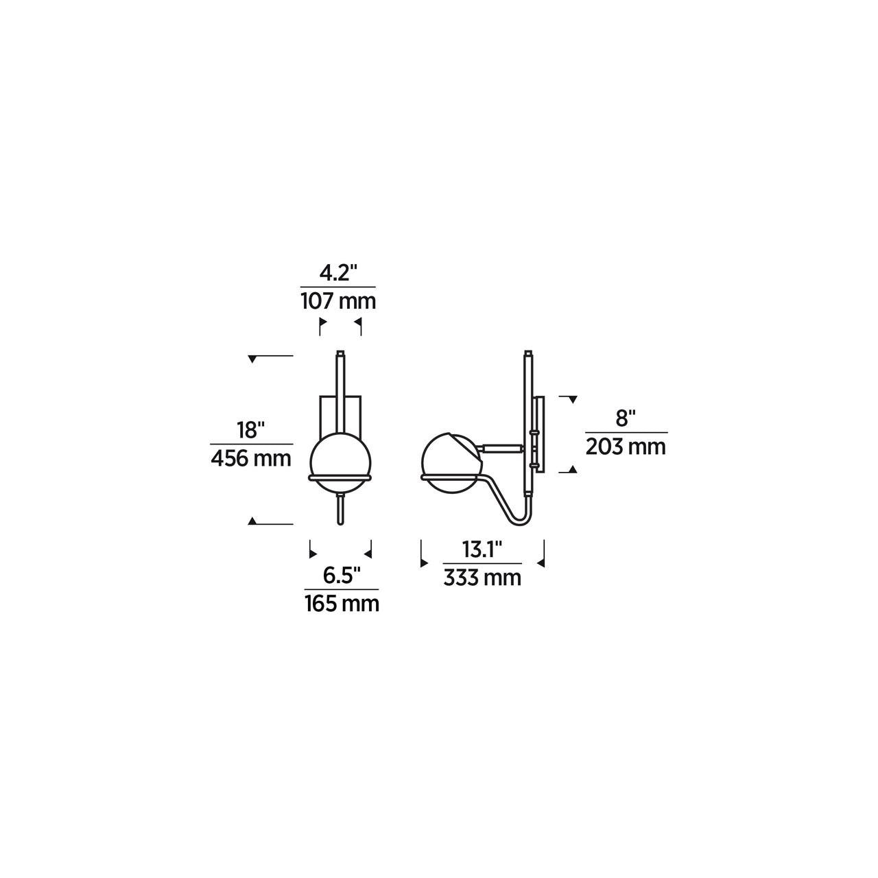Visual Comfort & Co. Modern Collection Crosby Medium Wall Sconce, 1-Light, LED, Polished Nickel, 18"H (700WSCRBY18N-LED927-277 70PKF8E)