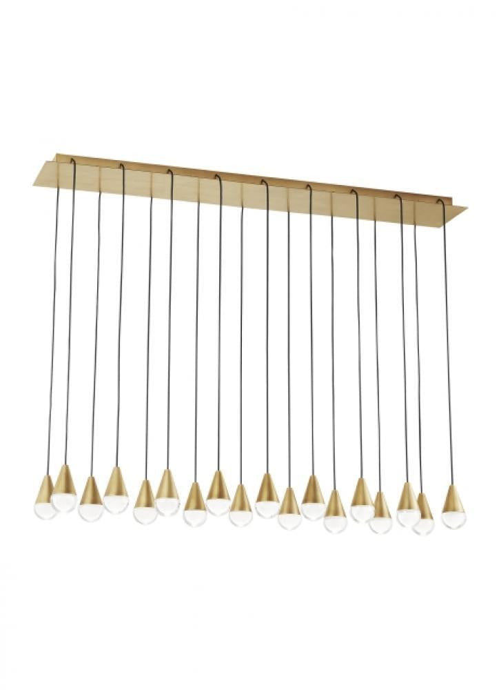 Visual Comfort & Co. Modern Collection Cupola Chandelier, 18-Light, LED, Natural Brass, 11"W (700TRSPCPA18TNB-LED930120 70PGDHZ)