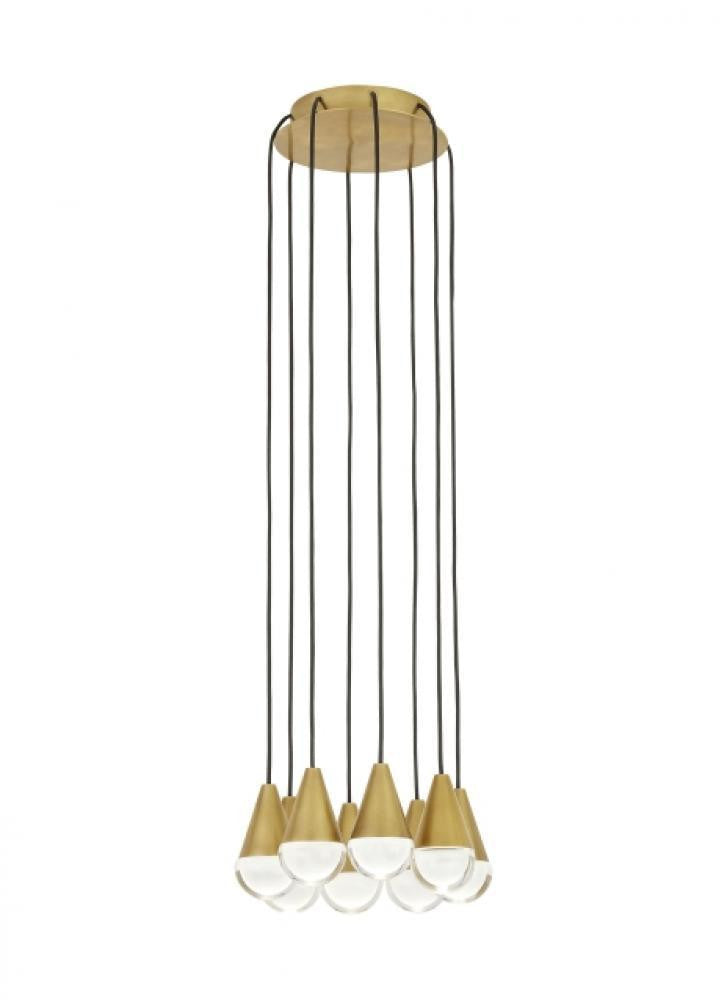 Visual Comfort & Co. Modern Collection Cupola Light Chandelier, 8-Light, LED, Natural Brass, 10.5"L (700TRSPCPA8RNB-LED930 70PGDJA)
