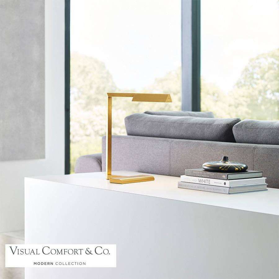Visual Comfort & Co. Modern Collection Dessau Table Lamp, 1-Light, LED, Brass, 16"H (700PRTDES16NB-LED927 70PDEUW)