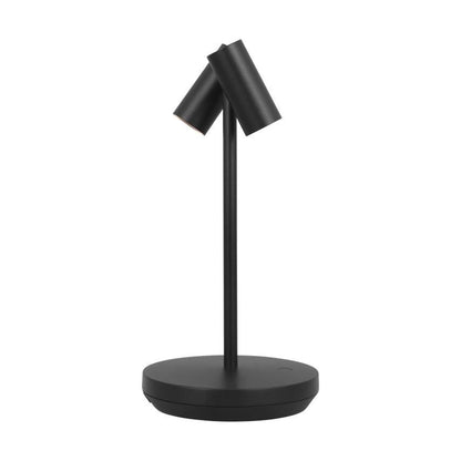 Visual Comfort Modern Doppia Short Accent Rechargeable Table Lamp Black