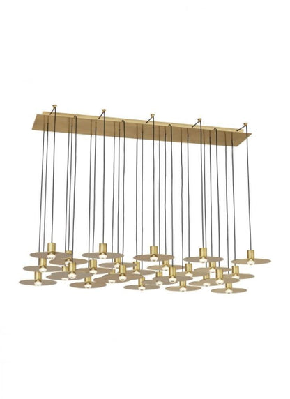 Visual Comfort & Co. Modern Collection Eaves Ceiling Chandelier, 27-Light, LED, Natural Brass, 18.3"W (700TRSPEVS27TNB-LED930277 70PGDJK)