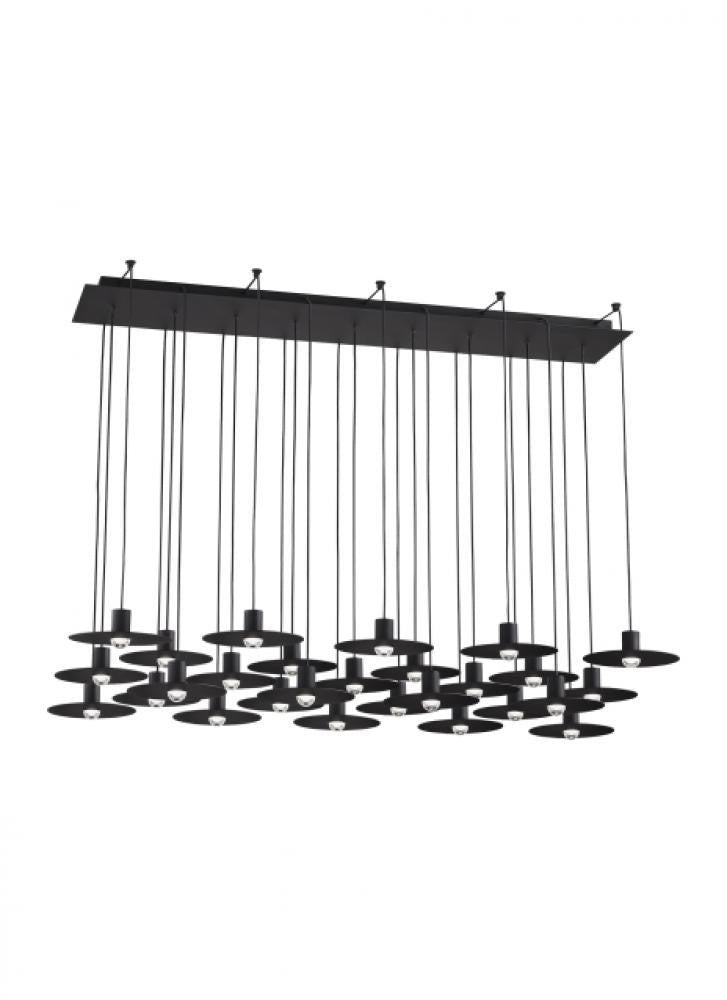 Visual Comfort Modern Eaves Ceiling Chandelier Nightshade Black