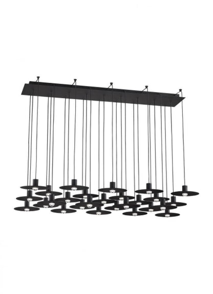 Visual Comfort Modern Eaves Ceiling Chandelier Nightshade Black
