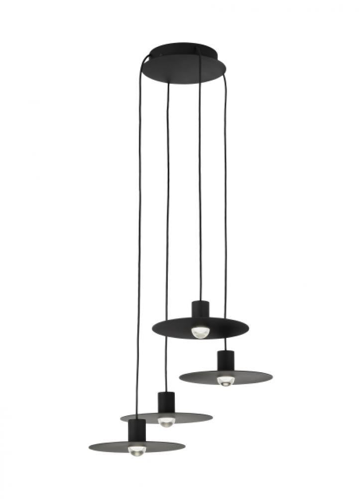 Visual Comfort Modern Eaves Ceiling Chandelier Nightshade Black