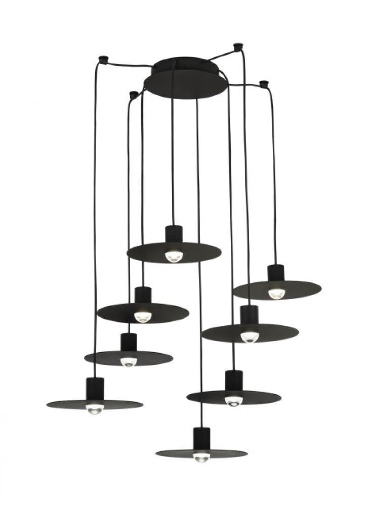 Visual Comfort Modern Eaves Ceiling Chandelier Nightshade Black