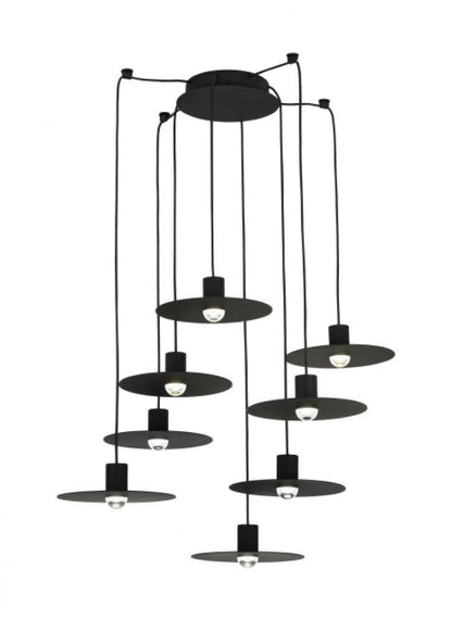 Visual Comfort Modern Eaves Ceiling Chandelier Nightshade Black