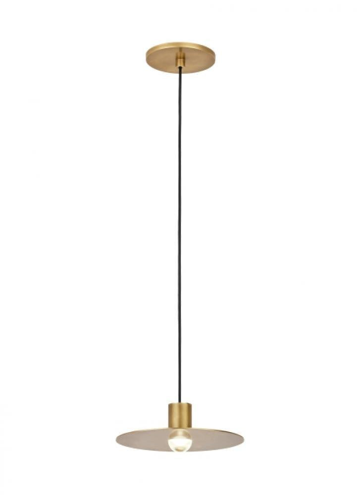 Visual Comfort & Co. Modern Collection Eaves Ceiling Pendant, 1-Light, LED, Natural Brass, 8"W (700TRSPEVS1RNB-LED930 70PGEKM)