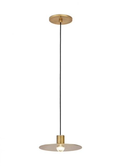 Visual Comfort & Co. Modern Collection Eaves Ceiling Pendant, 1-Light, LED, Natural Brass, 8"W (700TRSPEVS1RNB-LED930 70PGEKM)