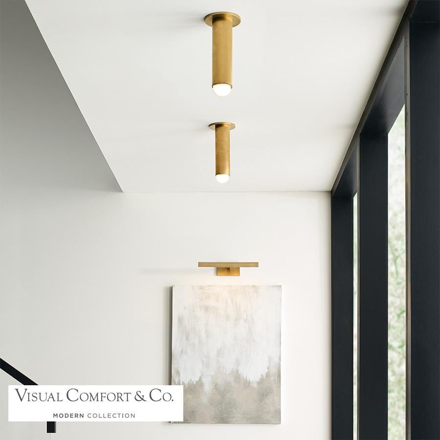 Visual Comfort & Co. Modern Collection Ebell Medium Flush Mount, 1-Light, LED, Natural Brass, 9.7"H (700FMEBL10NB-LED927 70PGEHC)