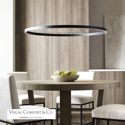 Visual Comfort & Co. Modern Collection Fiama Suspension, 1-Light, LED, Black, 48"W (700FIA48B-LED930 70PDJRW)