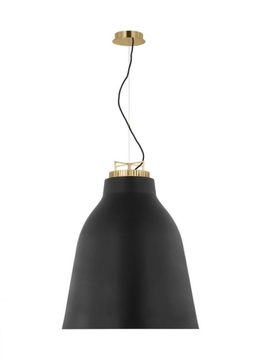 Visual Comfort Modern Forge X-Large Tall Pendant Natural Brass