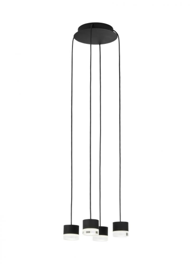 Visual Comfort Modern Gable Ceiling Chandelier Nightshade Black