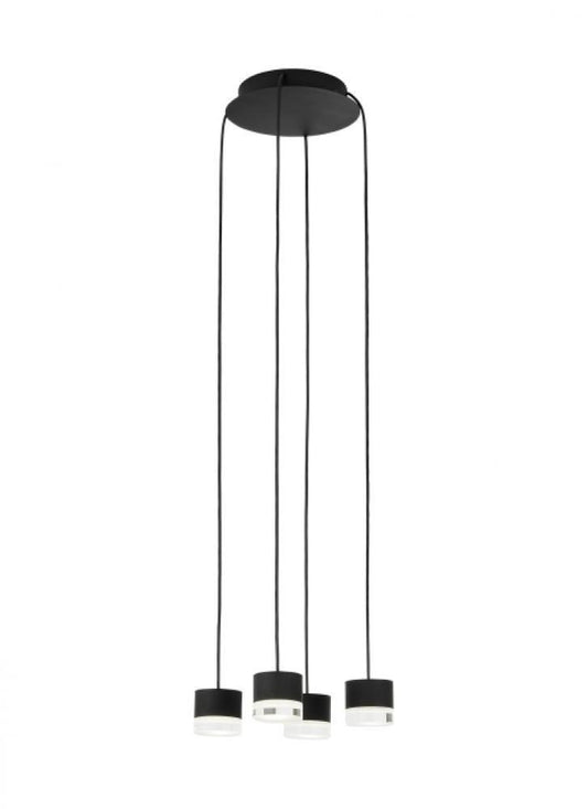 Visual Comfort Modern Gable Ceiling Chandelier Nightshade Black