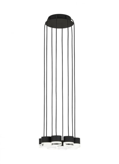Visual Comfort Modern Gable Ceiling Chandelier Nightshade Black