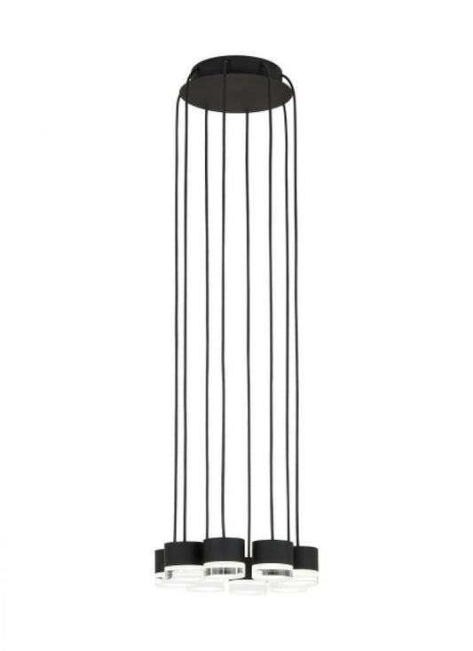 Visual Comfort Modern Gable Ceiling Chandelier Nightshade Black