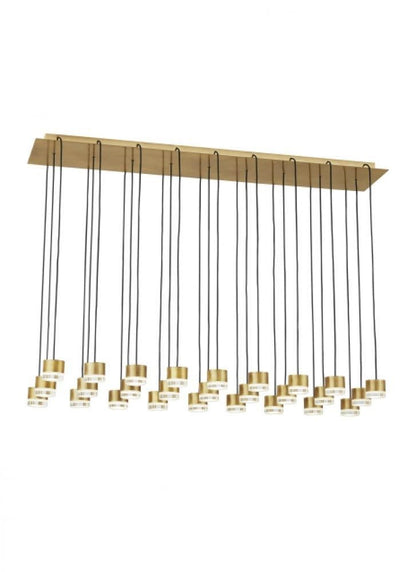 Visual Comfort & Co. Modern Collection Gable Chandelier, 27-Light, LED, Natural Brass, 44.5"L (700TRSPGBL27TNB-LED930120 70PGDK7)