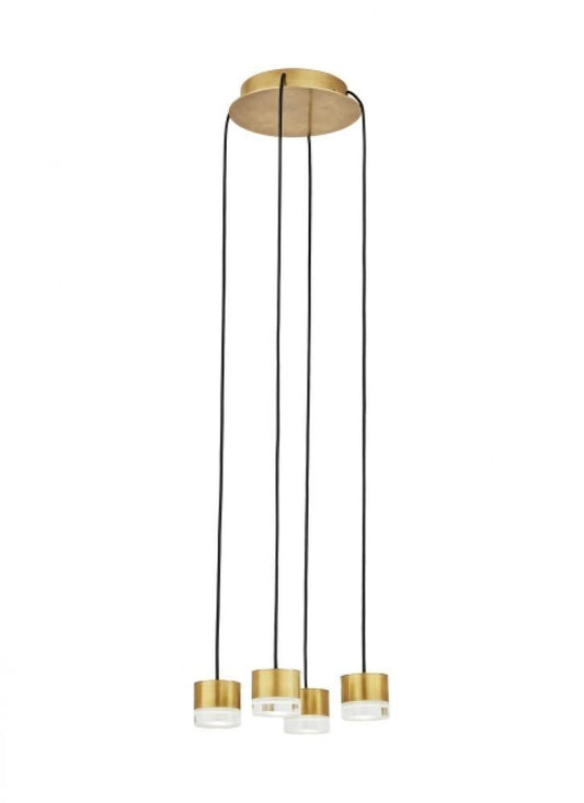 Visual Comfort Modern Gable Chandelier Natural Brass