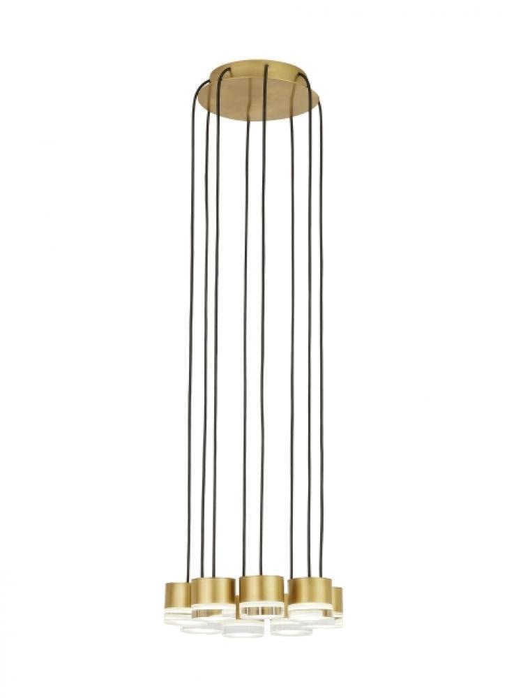 Visual Comfort & Co. Modern Collection Gable Light Chandelier, 8-Light, LED, Natural Brass, 10.4"L (700TRSPGBL8RNB-LED930 70PGDKF)