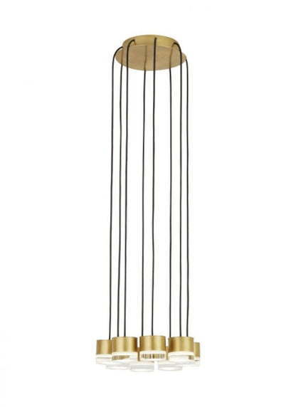 Visual Comfort & Co. Modern Collection Gable Light Chandelier, 8-Light, LED, Natural Brass, 10.4"L (700TRSPGBL8RNB-LED930 70PGDKF)