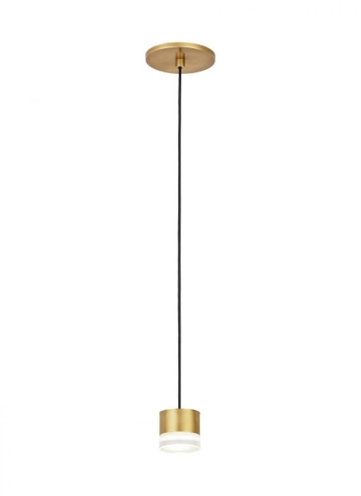 Visual Comfort & Co. Modern Collection Gable Pendant, 1-Light, LED, Natural Brass, 2.5"W (700TRSPGBL1RNB-LED930 70PGFGD)