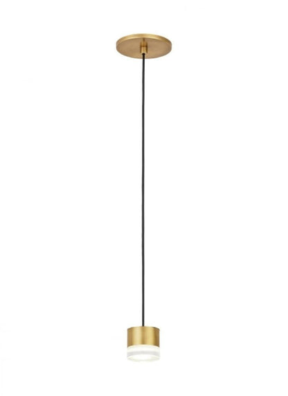 Visual Comfort & Co. Modern Collection Gable Pendant, 1-Light, LED, Natural Brass, 2.5"W (700TRSPGBL1RNB-LED930 70PGFGD)