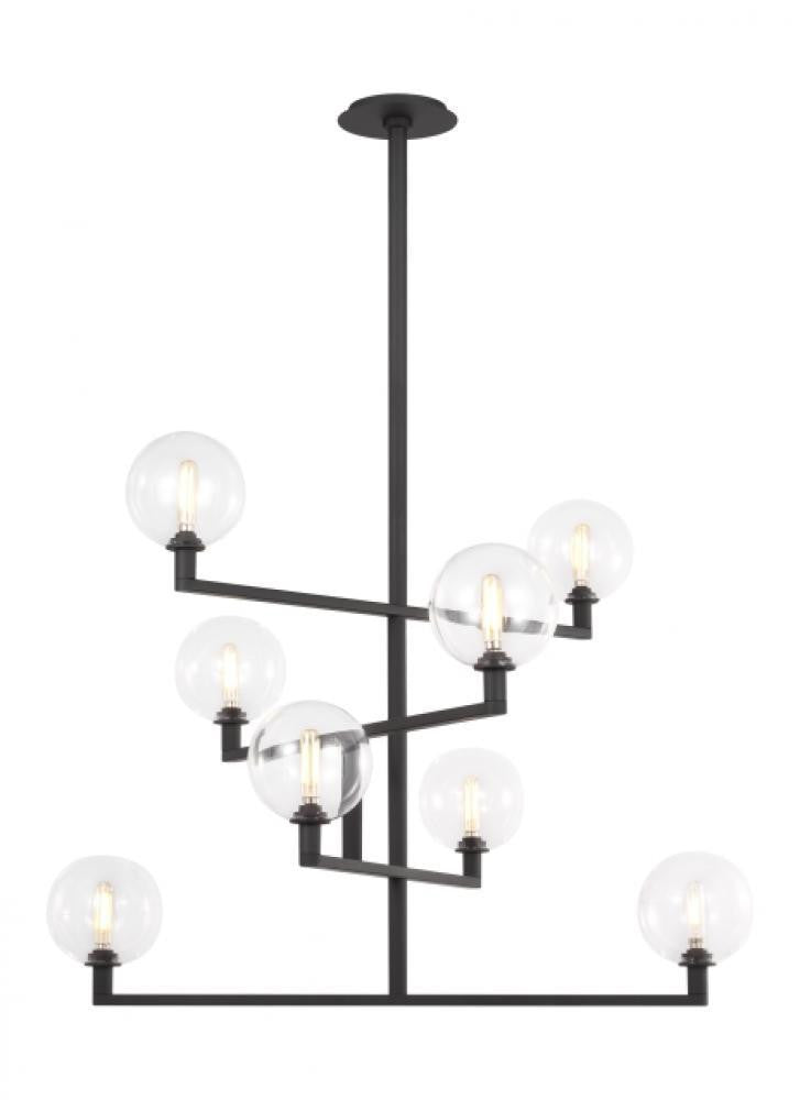 Visual Comfort & Co. Modern Collection Gambit Chandelier, 8-Light, Nightshade Black, 31.1"W (700GMBCB 70PKG6A)