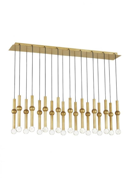Visual Comfort & Co. Modern Collection Guyed Ceiling Chandelier, 18-Light, LED, Natural Brass, 44.2"L (700TRSPGYD18TNB-LED930120 70PGDKJ)