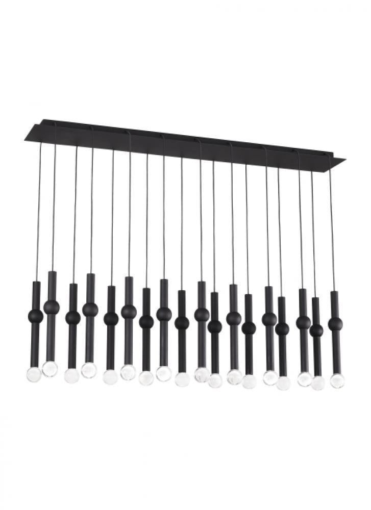 Visual Comfort Modern Guyed Ceiling Chandelier Nightshade Black