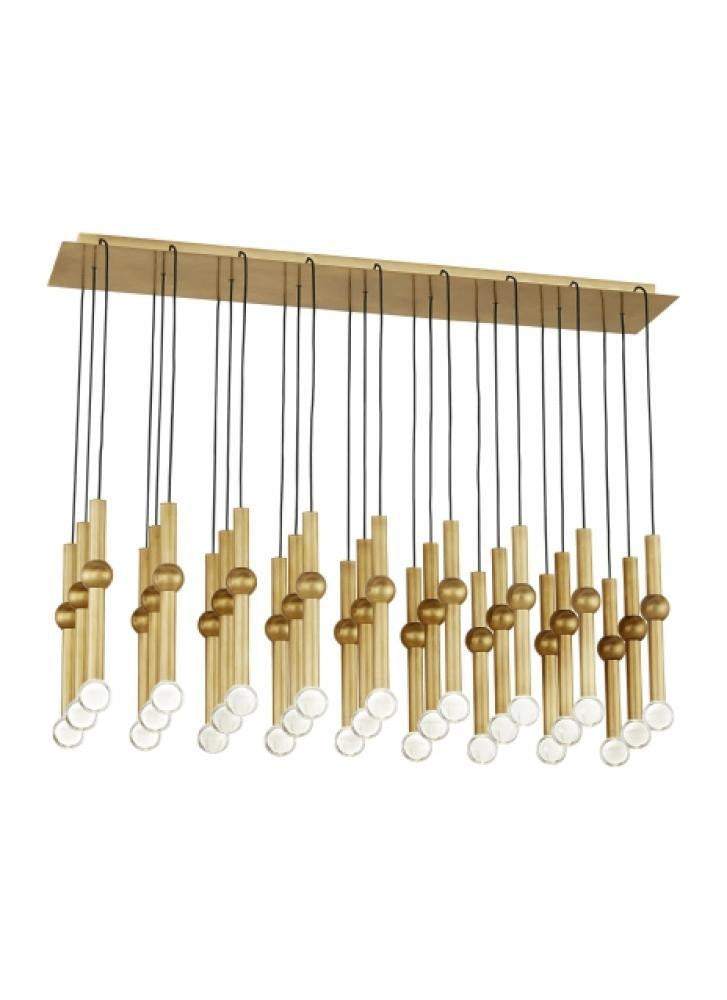 Visual Comfort & Co. Modern Collection Guyed Ceiling Chandelier, 27-Light, LED, Natural Brass, 44.2"L (700TRSPGYD27TNB-LED930277 70PGDKP)