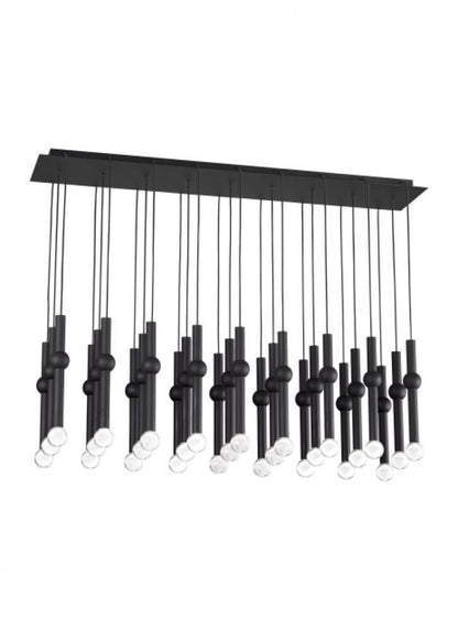 Visual Comfort Modern Guyed Ceiling Chandelier Nightshade Black