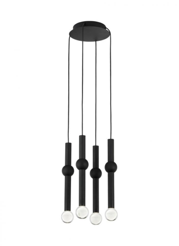 Visual Comfort Modern Guyed Ceiling Chandelier Nightshade Black