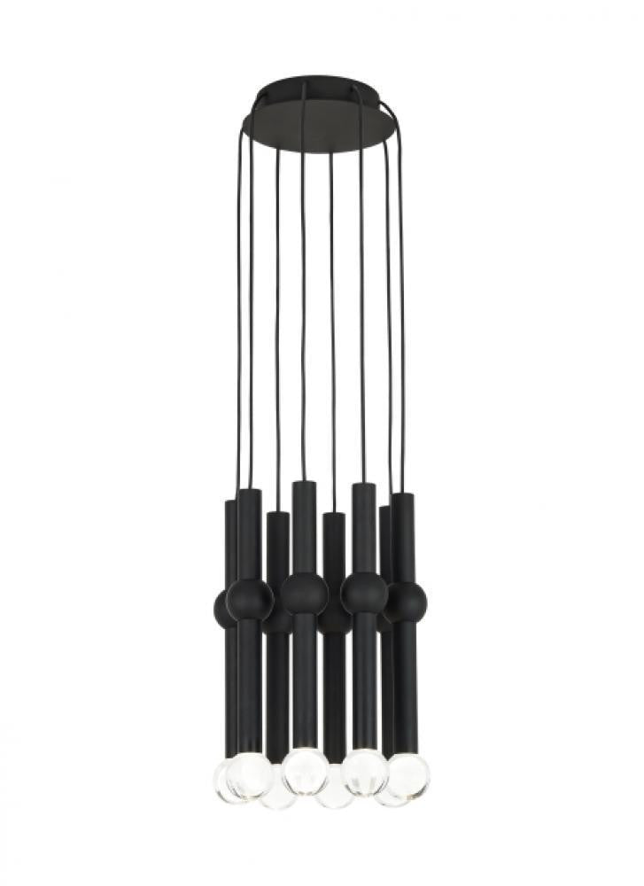 Visual Comfort Modern Guyed Ceiling Chandelier Nightshade Black