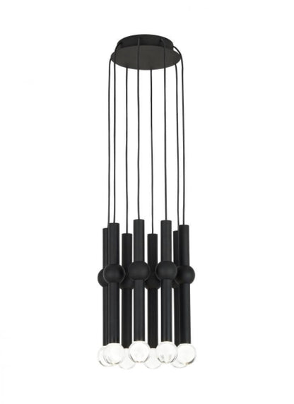 Visual Comfort Modern Guyed Ceiling Chandelier Nightshade Black