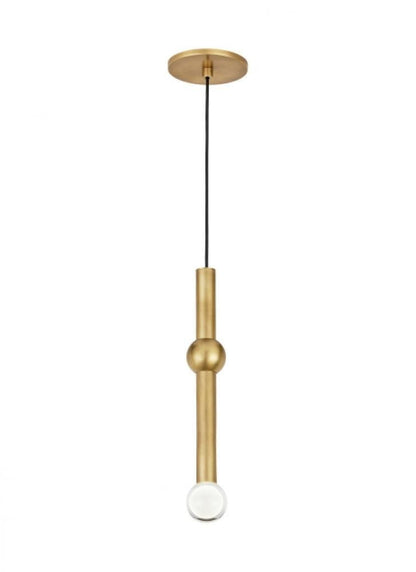 Visual Comfort & Co. Modern Collection Guyed Light Pendant, 1-Light, LED, Natural Brass, 14.1"H (700TRSPGYD1RNB-LED930 70PGFGH)