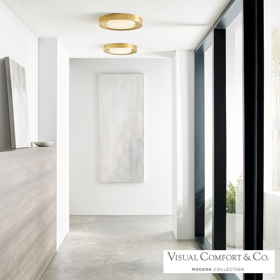 Visual Comfort & Co. Modern Collection Hilo Flush Mount, 1-Light, LED, Brass, 16.6"W (700FMHLO16NB-LED927 70PDJT6)