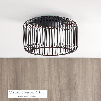 Visual Comfort & Co. Modern Collection Kai Flush Mount, 1-Light, LED, Black, 15"W (700FMKAI15B-LED930 70PDJT8)