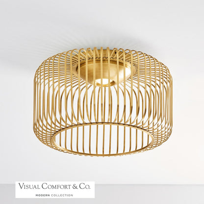 Visual Comfort & Co. Modern Collection Kai Flush Mount, 1-Light, LED, Brass, 15"W (700FMKAI15BR-LED930 70PDJT9)