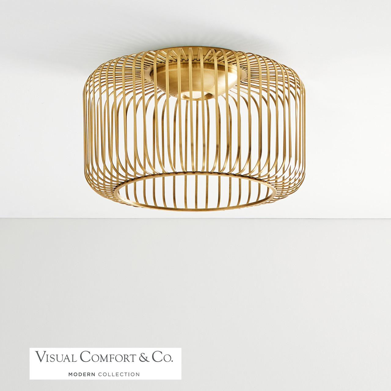 Visual Comfort & Co. Modern Collection Kai Flush Mount, 1-Light, LED, Brass, 15"W (700FMKAI15BR-LED930 70PDJT9)