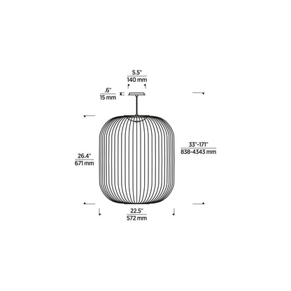 Visual Comfort & Co. Modern Collection Kai Pendant, 1-Light, LED, Black, 26.4"H (700TDKAI2B-LED930 70PDFRQ)