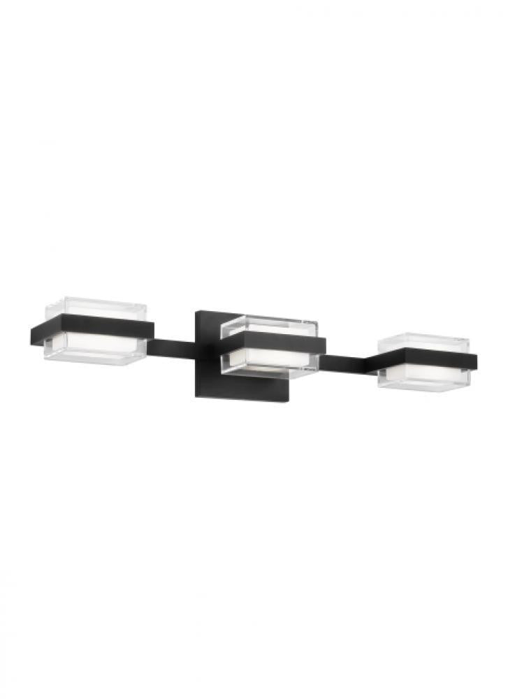 Visual Comfort & Co. Modern Collection Kamden Bath Vanity, 3-Light, LED, Nightshade Black, 22.5"L (700BCKMD3HB-LED930 70PKF7J)
