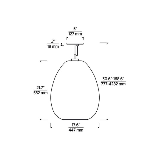 Visual Comfort & Co. Modern Collection Kapoor Large Pendant, 1-Light, LED, Clear/Natural Brass, 21.7"H (700TDKPR17CNB-LED927 70PGJGN)