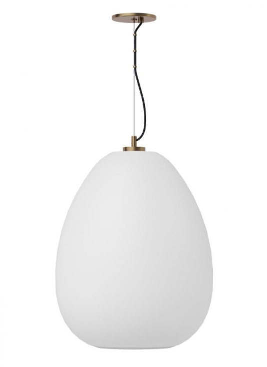 Visual Comfort Modern Kapoor Large Pendant Transparent Smoke/Natural Brass