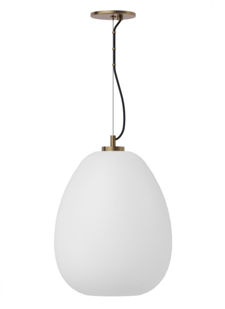 Visual Comfort Modern Kapoor Medium Pendant Clear/Natural Brass