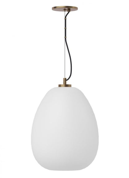 Visual Comfort Modern Kapoor Medium Pendant Opal/Natural Brass